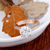 2.50ct Round Cut Moissanite, Classic Engagement Ring, 14Kt 585 Rose Gold