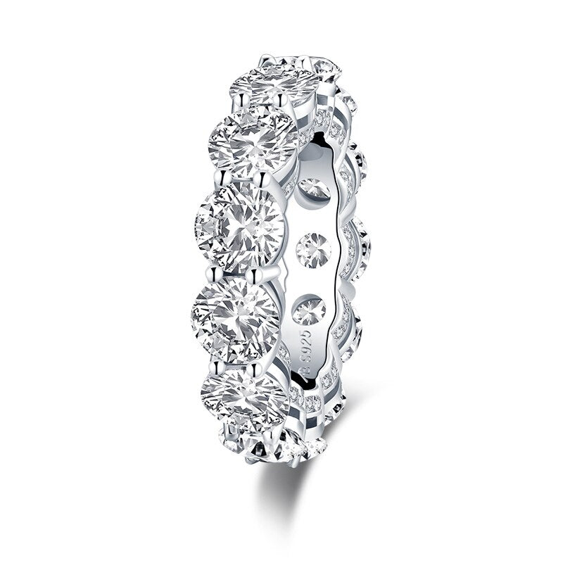 10.75ct Round Cut Diamond Wedding Band, Full Eternity Ring, 925 Sterling Silver