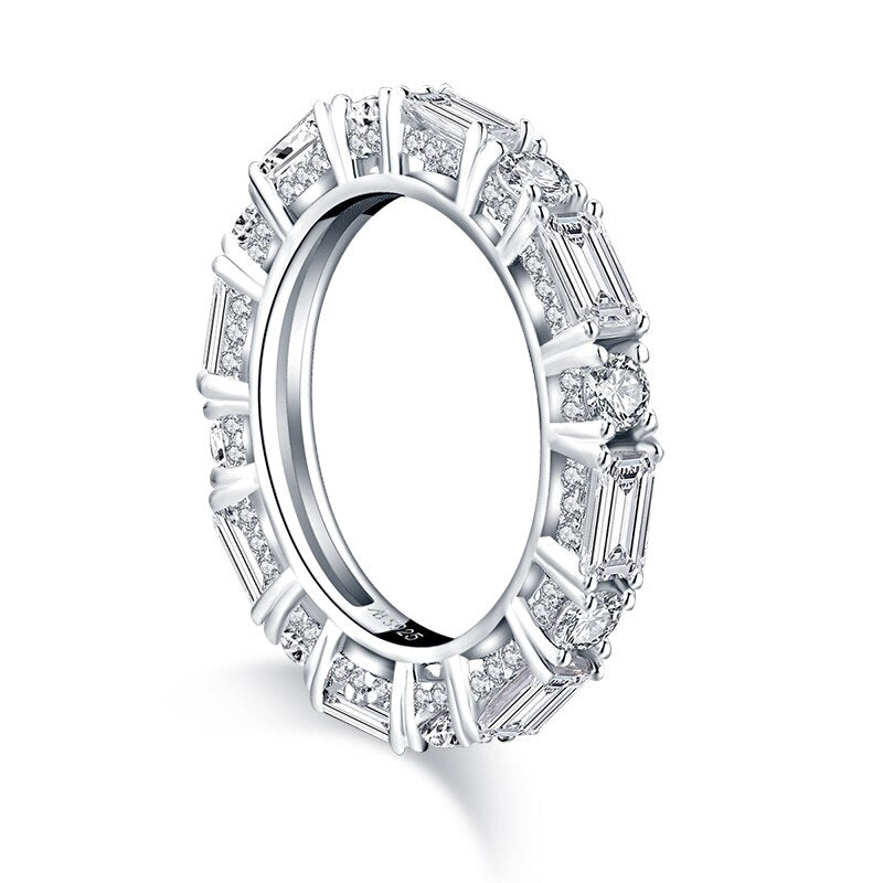 1.50ct Diamond Wedding Band, Full Eternity Ring, Different Shaped Diamonds, 925 Sterling Silver