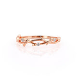 1.00ct Round Cut Moissanite Engagement Ring & Wedding Band Set, 14Kt 585 Rose Gold