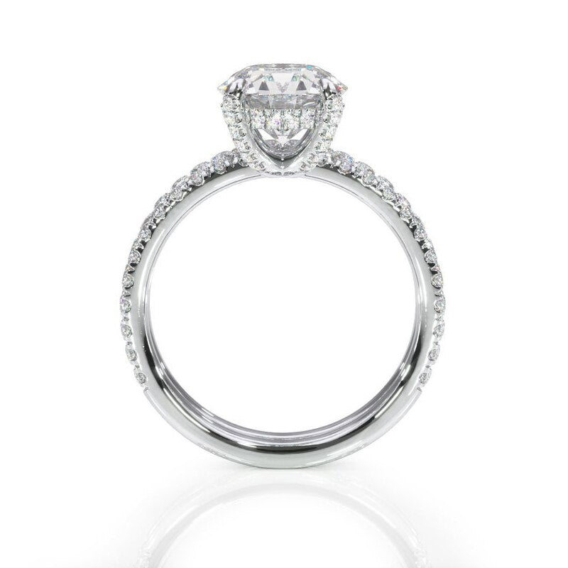 1.00ct Round Cut Moissanite Engagement Ring & Wedding Band Set, 14Kt 585 White Gold
