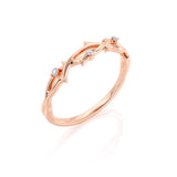 1.00ct Round Cut Moissanite Engagement Ring & Wedding Band Set, 14Kt 585 Rose Gold