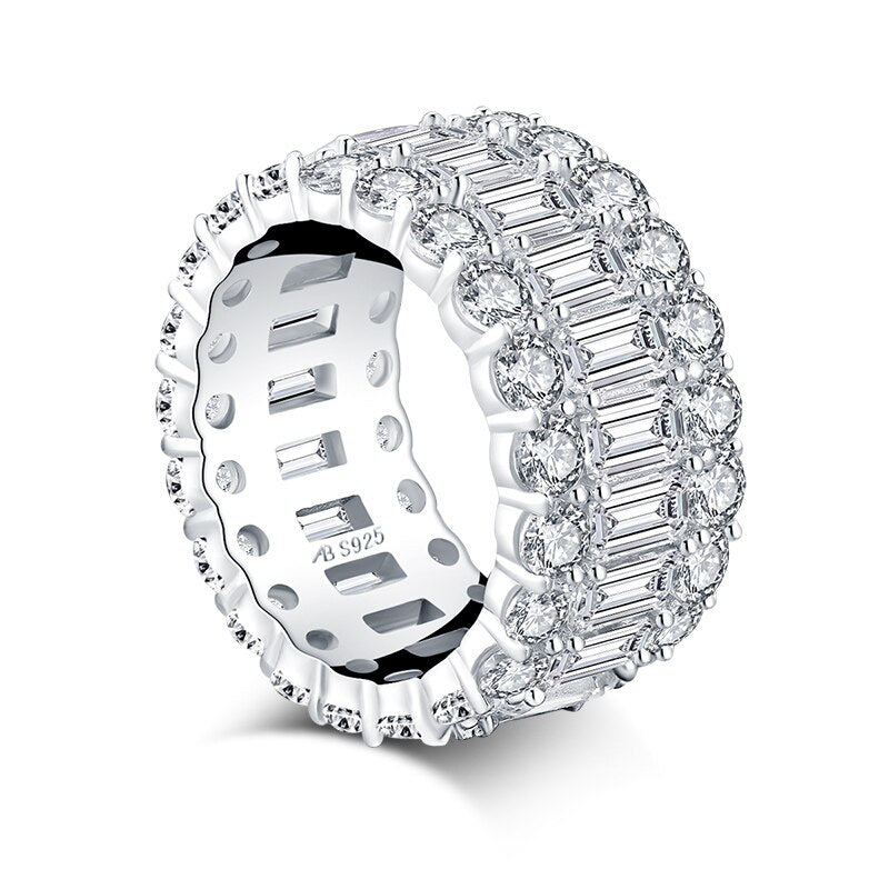 5.00ct Diamond Wedding Band, Full Eternity Ring, 925 Sterling Silver