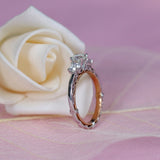 1.25ct Oval Cut Moissanite 3 Stone, Classic Vintage Engagement Ring, Available in White Gold or Platinum with Rose Gold Detailing
