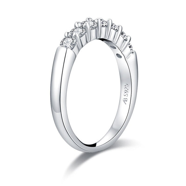 0.70ct Diamond Wedding Band, Half Eternity Ring, 925 Sterling Silver