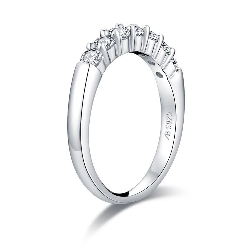 0.70ct Diamond Wedding Band, Half Eternity Ring, 925 Sterling Silver