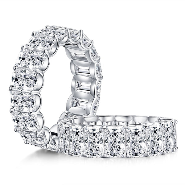 9.00ct Radiant Cut Diamond Wedding Band, Full Eternity Ring, 925 Sterling Silver