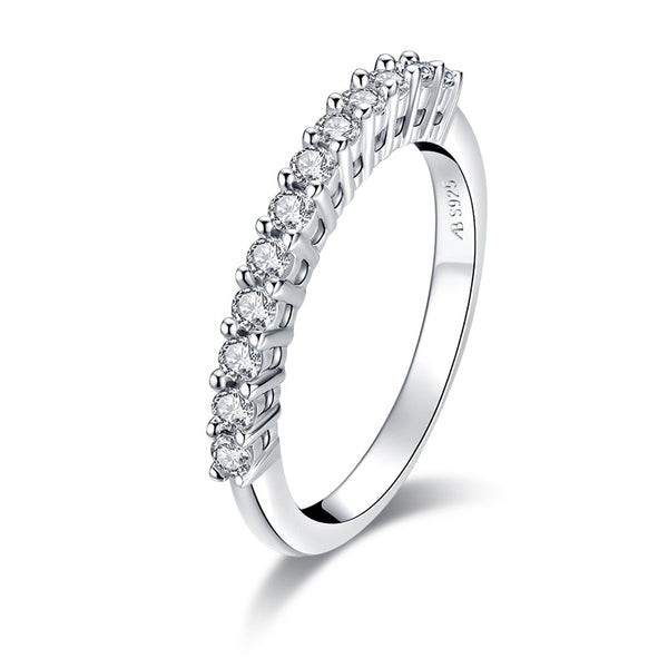 0.50ct Diamond Wedding Band, Half Eternity Ring, 925 Sterling Silver