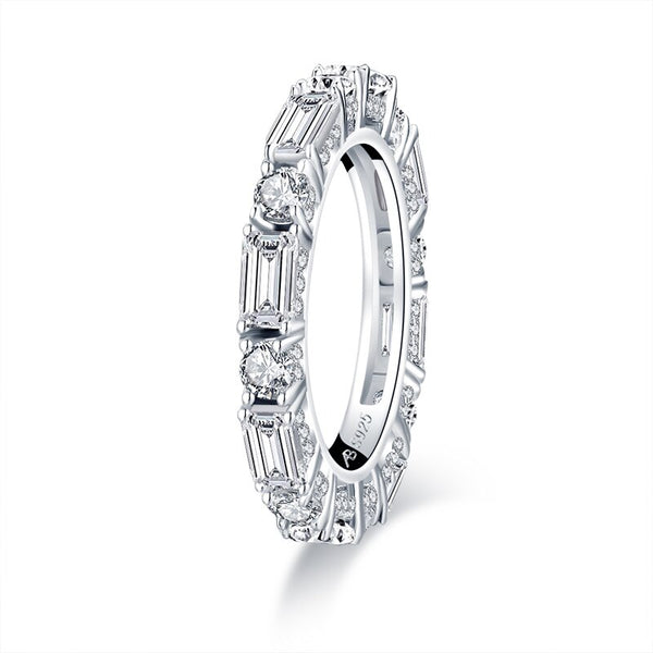 1.50ct Diamond Wedding Band, Full Eternity Ring, Different Shaped Diamonds, 925 Sterling Silver