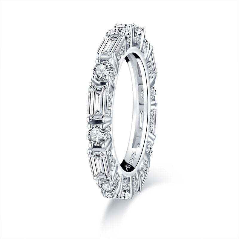 1.50ct Diamond Wedding Band, Full Eternity Ring, Different Shaped Diamonds, 925 Sterling Silver