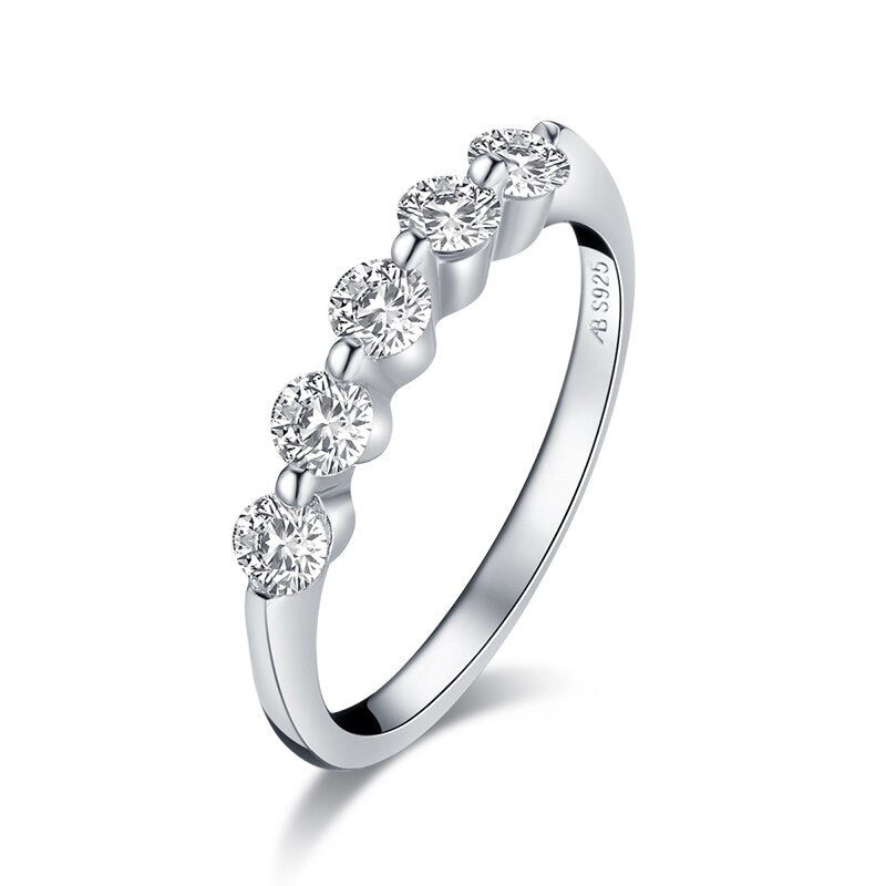 0.75ct Diamond Wedding Band, Half Eternity Ring, 925 Sterling Silver