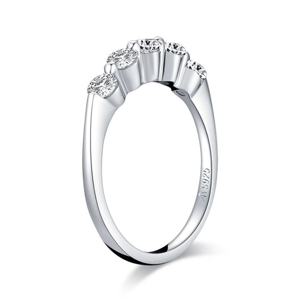 0.75ct Diamond Wedding Band, Half Eternity Ring, 925 Sterling Silver