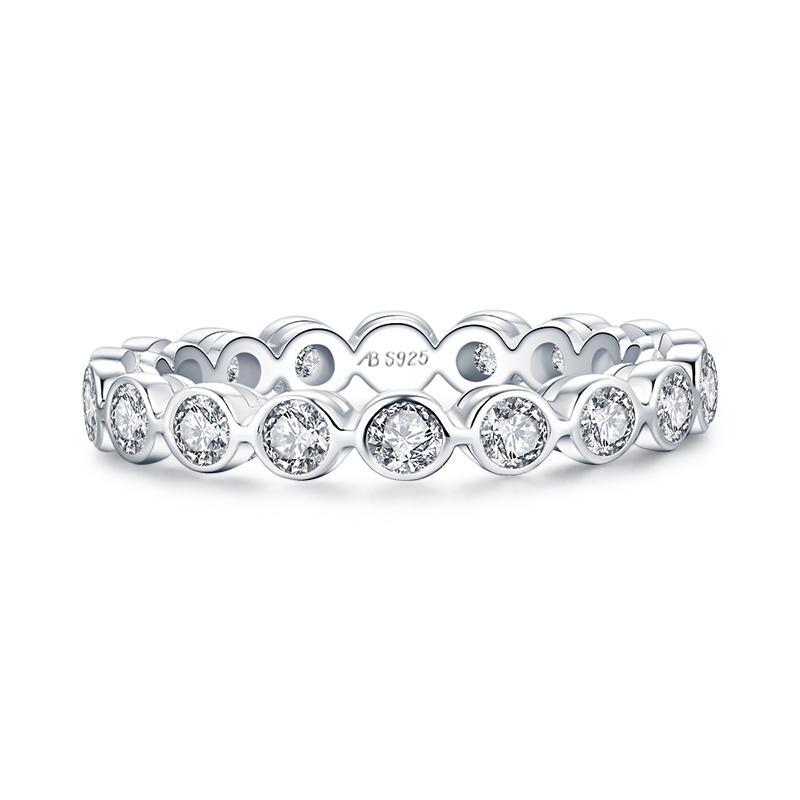 1.25ct Round Cut Diamond Wedding Band, Full Eternity Ring, 925 Sterling Silver