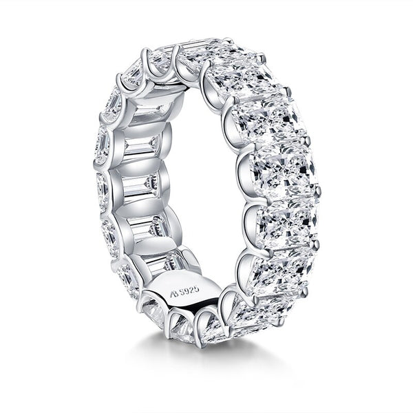 9.00ct Radiant Cut Diamond Wedding Band, Full Eternity Ring, 925 Sterling Silver