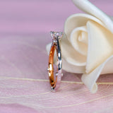 0.60ct Oval Cut Moissanite, Classic Vintage Engagement Ring, Available in White Gold or Platinum with Rose Gold Detailing