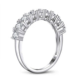 0.75ct Diamond Wedding Band, Half Eternity Ring, 925 Sterling Silver