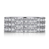 2.25ct Diamond Wedding Bands x 3, Full Eternity Rings, 925 Sterling Silver, x3 Ring Set
