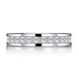 1.50ct Princess Cut Diamond Wedding Band, Full Eternity Ring, 925 Sterling Silver