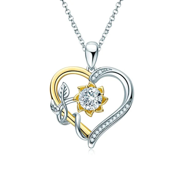Fake diamond 2025 heart necklace