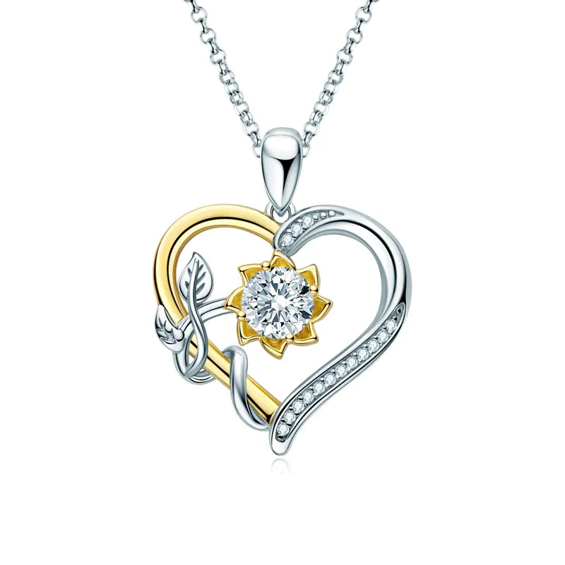 Moissanite Heart Pendant, Love Heart Diamond Necklace, 925 Silver
