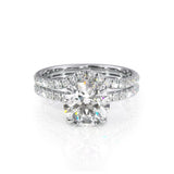 1.00ct Round Cut Moissanite Engagement Ring & Wedding Band Set, 14Kt 585 White Gold