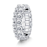 9.00ct Radiant Cut Diamond Wedding Band, Full Eternity Ring, 925 Sterling Silver