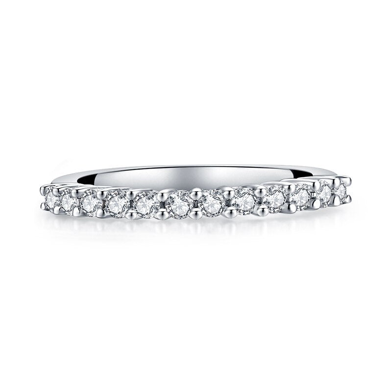 0.50ct Diamond Wedding Band, Half Eternity Ring, 925 Sterling Silver