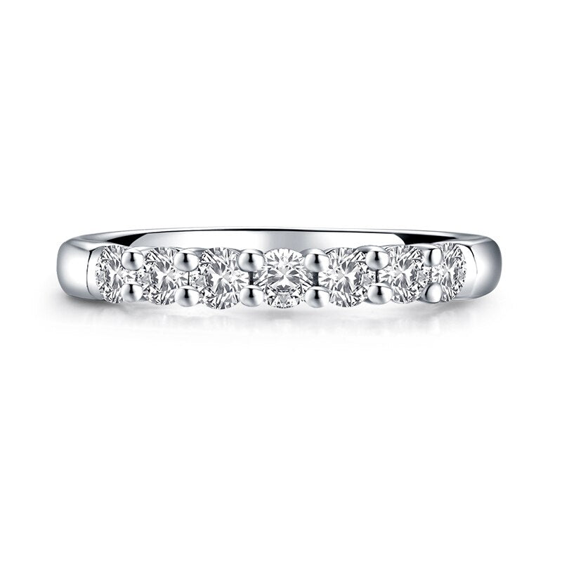 0.70ct Diamond Wedding Band, Half Eternity Ring, 925 Sterling Silver