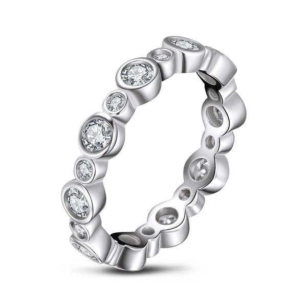 1.50ct Diamond Wedding Band, Full Eternity Ring, 925 Sterling Silver