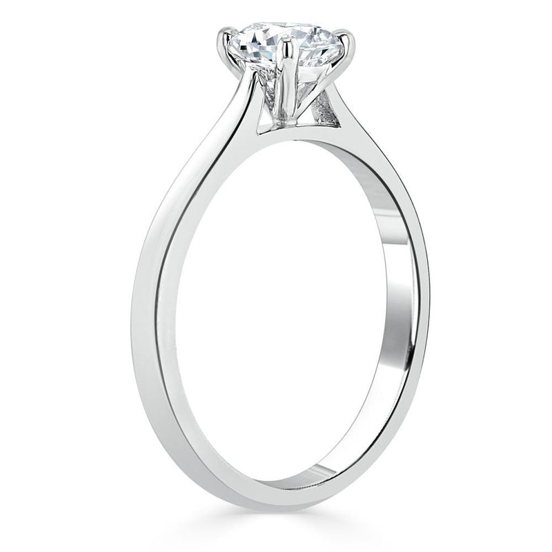 1.00ct Radiant Cut Moissanite Engagement Ring, Classic Style,  Available in White Gold, Platinum, Rose Gold or Yellow Gold