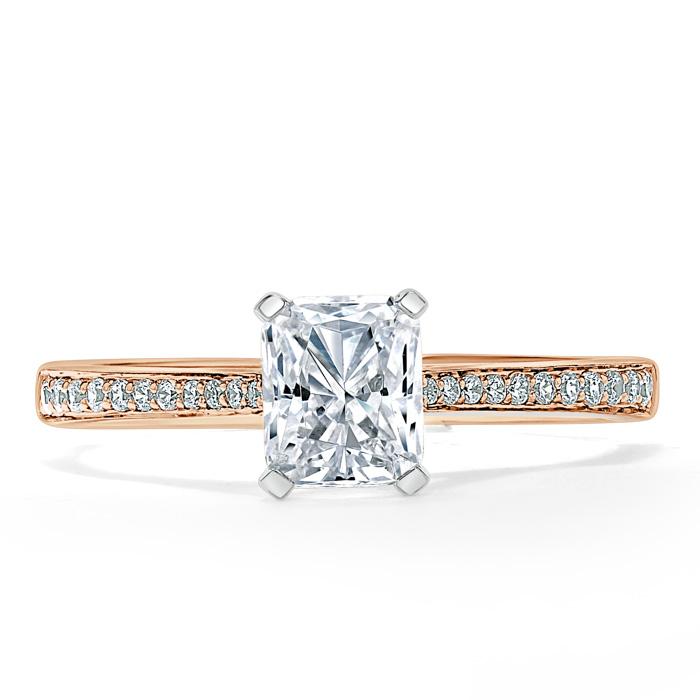 Lab-Diamond Radiant Cut Engagement Ring, Classic Style, Choose Your Stone Size and Metal
