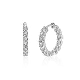 Moissanite Hoop Earrings, 925 Sterling Silver