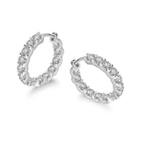 Moissanite Hoop Earrings, 925 Sterling Silver
