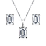 3.00ct Total, Moissanite Pendant & Earring Set, 925 Sterling Silver