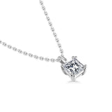 1.00ct Princess Cut Moissanite Pendant, 925 Sterling Silver