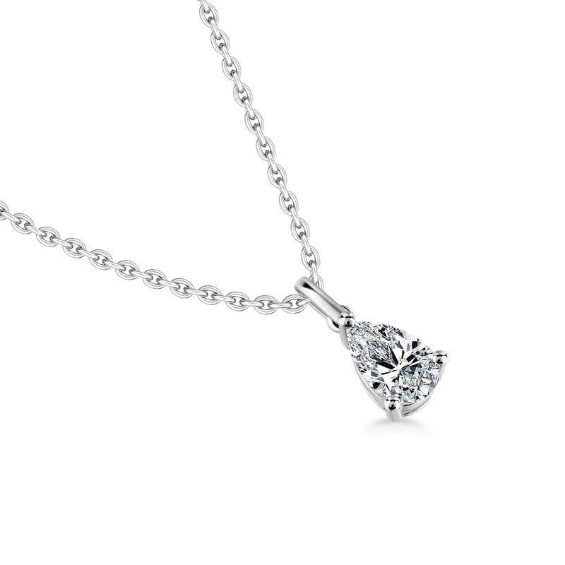 1.00ct Pear Cut Moissanite Pendant, 925 Sterling Silver