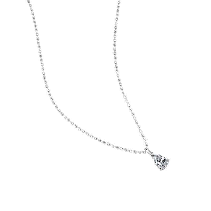 1.00ct Pear Cut Moissanite Pendant, 925 Sterling Silver