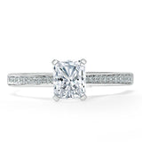 1.20ct Radiant Cut Moissanite Engagement Ring, Classic Style,  Available in White Gold, Platinum, Rose Gold or Yellow Gold