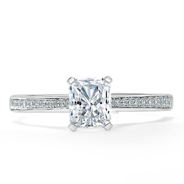 Lab-Diamond Radiant Cut Engagement Ring, Classic Style, Choose Your Stone Size and Metal