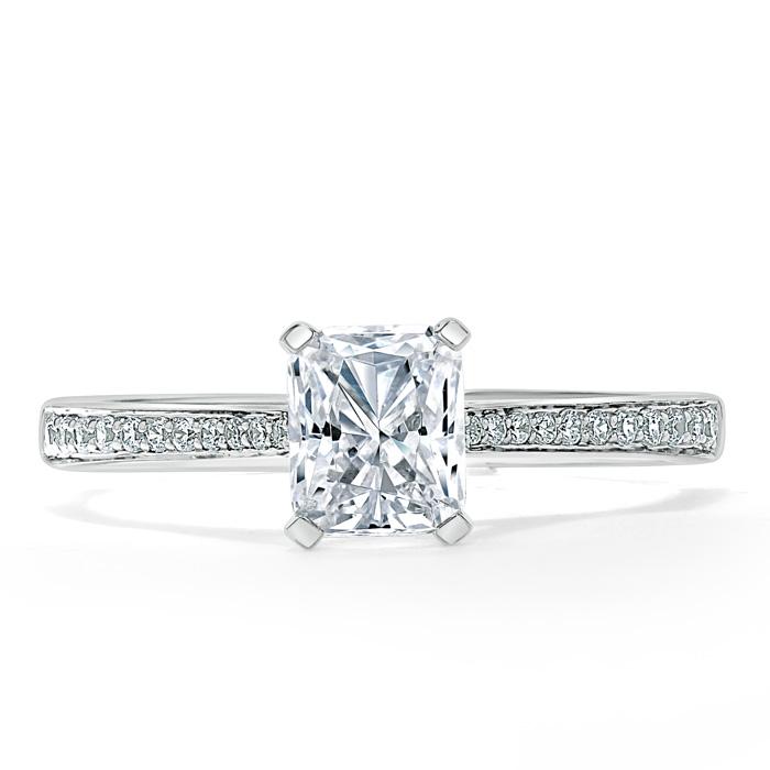 1.20ct Radiant Cut Moissanite Engagement Ring, Classic Style,  Available in White Gold, Platinum, Rose Gold or Yellow Gold