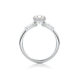 Oval Cut 3 Stone Diamond Tapered baguette Ring