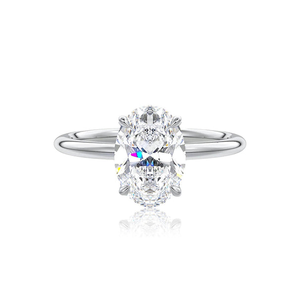 Oval Cut Diamond Hidden Halo Ring