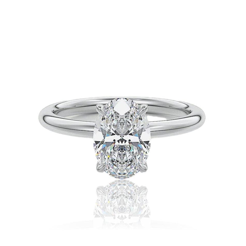 Oval Cut Floral Design Diamond Engagement Ring