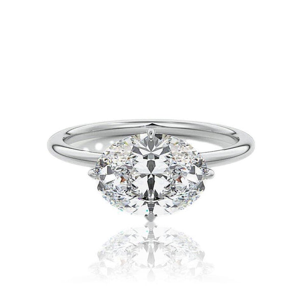 Oval Cut Hidden Halo Diamond Engagement Ring