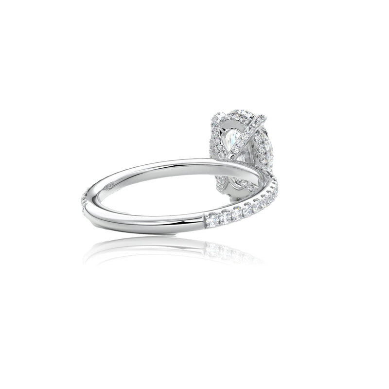 Oval Cut Hidden Halo Moissanite Engagement Ring