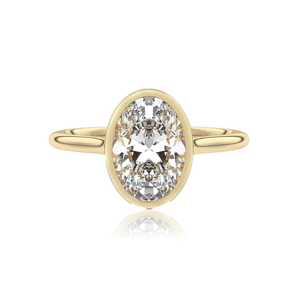 Oval Cut Modern Moissanite Engagement Ring