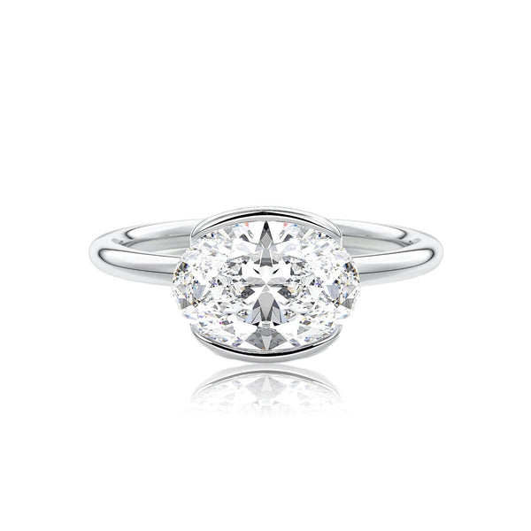 Oval Cut Side Set Moissanite Ring