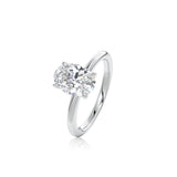Oval Cut Floral Design Moissanite Engagement Ring