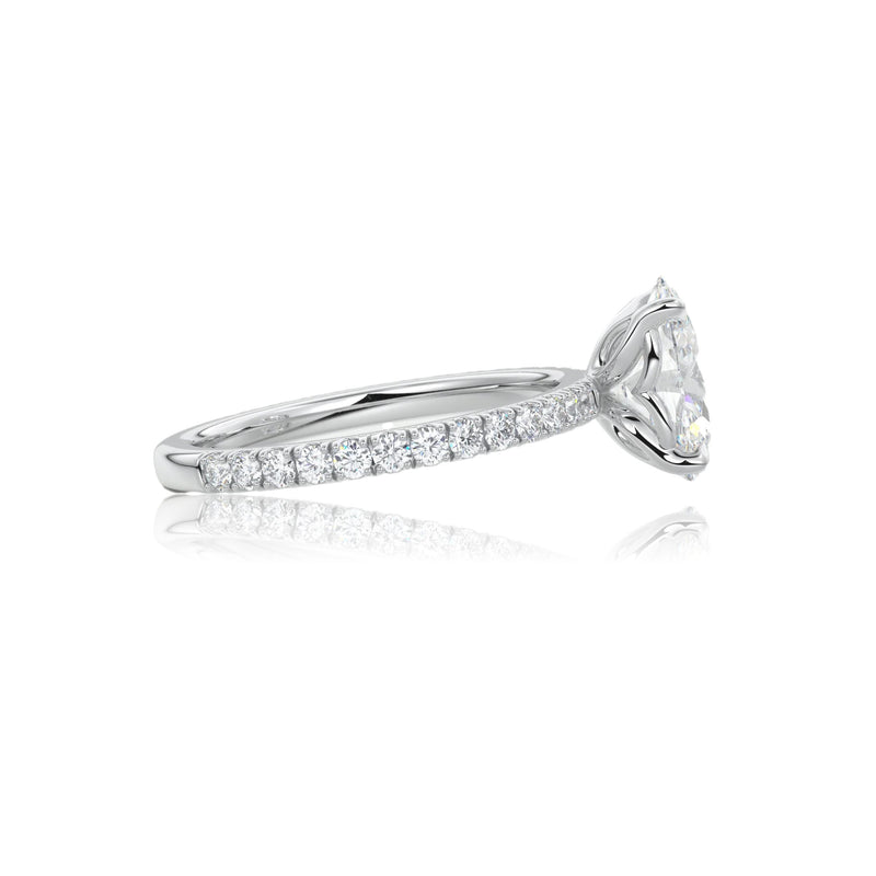 Oval Vintage Floral Bezel Moissanite Engagement Ring