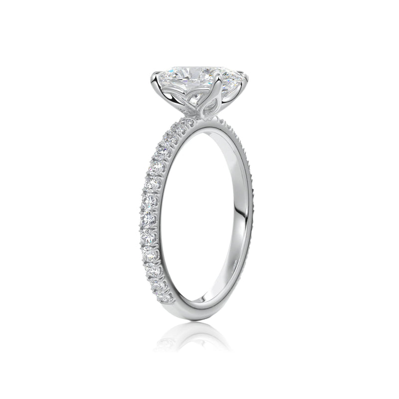 Oval Vintage Floral Bezel Moissanite Engagement Ring